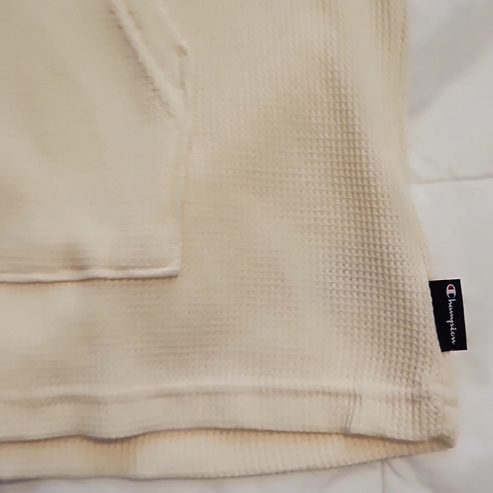 Champion Waffle Hoodie, Cream, Off White, Medium - Picture 5 of 5